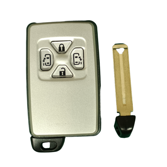 10 buah/kotak Toyota smart key shell 5 Buttons Silver(With logo)