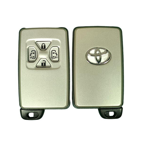 10 buah/kotak Toyota smart key shell 4 Buttons Silver(With logo)