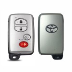 10 buah/kotak Toyota Smart Key Cover 3+1 Buttons Silver （SUV）(With logo)