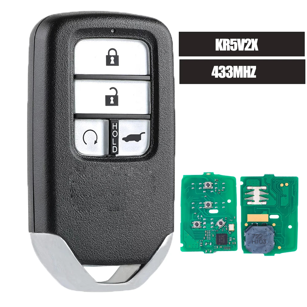 Honda 4 SUV Buttons 433Mhz ID47Chip KR5V2X 72147-TBA-K1 (With logo)